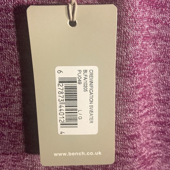 Bench long sleeve knit top in purple BNWT size L - Picture 10 of 10